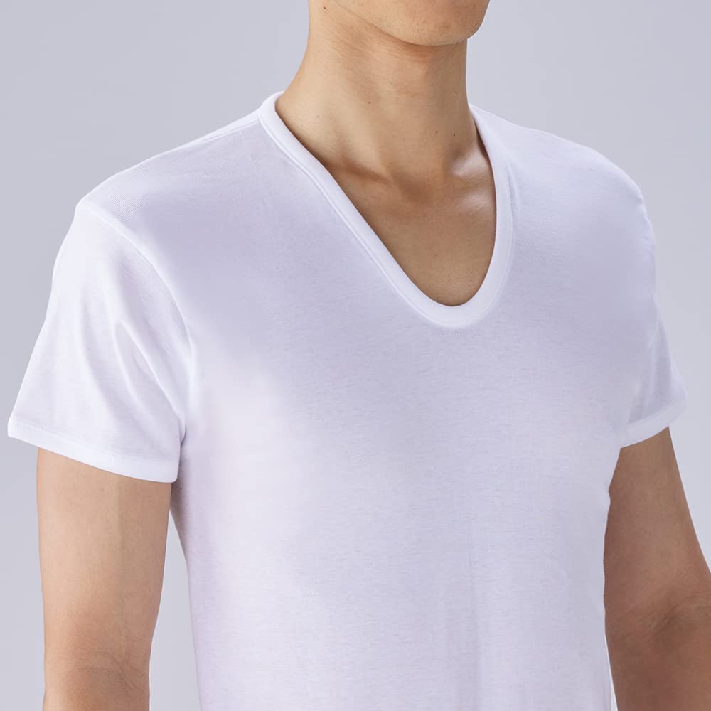 Gunze KQ5016 Pohodlné krátké tričko Made in Odor Velikost M Pánské spodní prádlo, Studio, Celoroční, Celoroční, Rukáv, Výstřih do U, 100% bavlna, Japonsko,