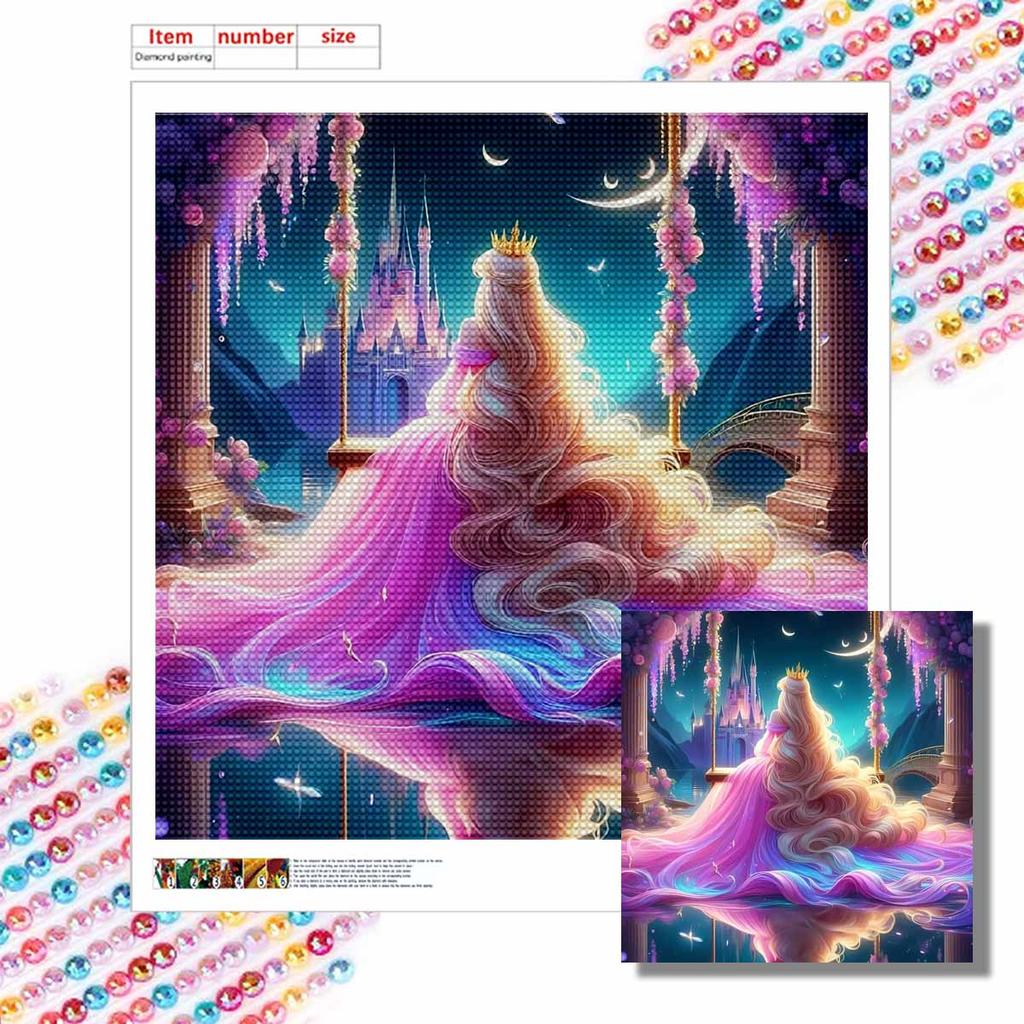 5D DIY Diamond Painting Decorative Rapunzel Full Round Drill Scenery Diamond Embroidery Cross Stitch Kits Home Decor Gift