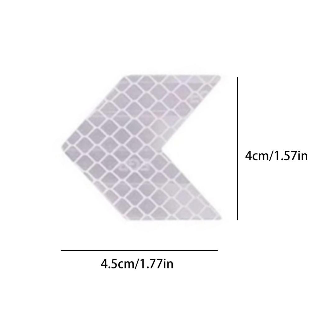 10Pcs Arrow Shaped Reflective Stickers Strong Car Reflective Tape Night Visibility Reflective Arrow Decals Adhesive Warning S