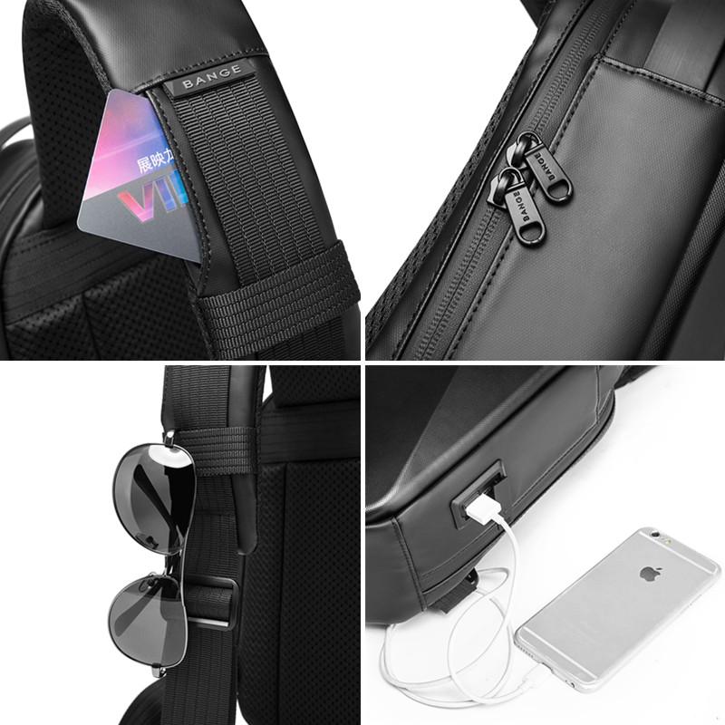 Bange Hard Shell Design 3.0 Usb Charging Crossbody Bag Shoulder Bags Male Waterproof Short Trip Chest Bag Pack For Men Sling Bag