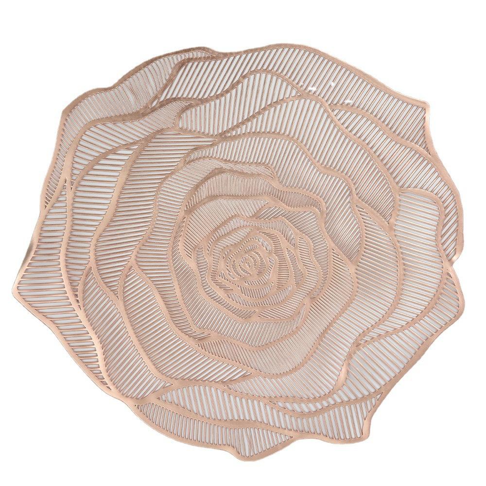 Hollow bronzing Hollow placemat Heat insulation mat Home decoration Simple home hotel PVC Western food mat Advanced sense
