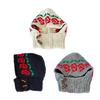 Popular Rose Pattern Balaclava Hat for Female Flower Neck Scarf Hat Elegant Warm Crochet Hat Breathable Ear Flap Caps