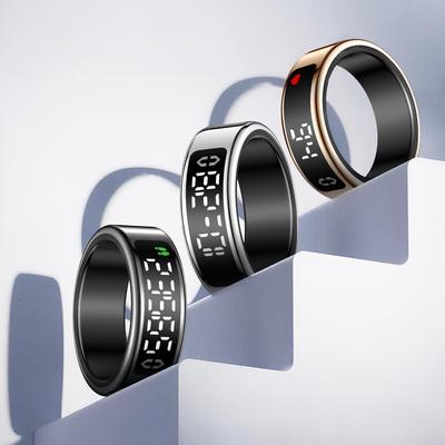 SY01 Smart Ring with Display, Touch Charging Dock, Page Turning Photo Taking - Heart Rate/Blood Oxygen/Sleep Monitoring