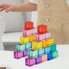 Building Blocks Set Featuring Rainbow Acrylic Cubes for Color Recognition And Stacking Fun