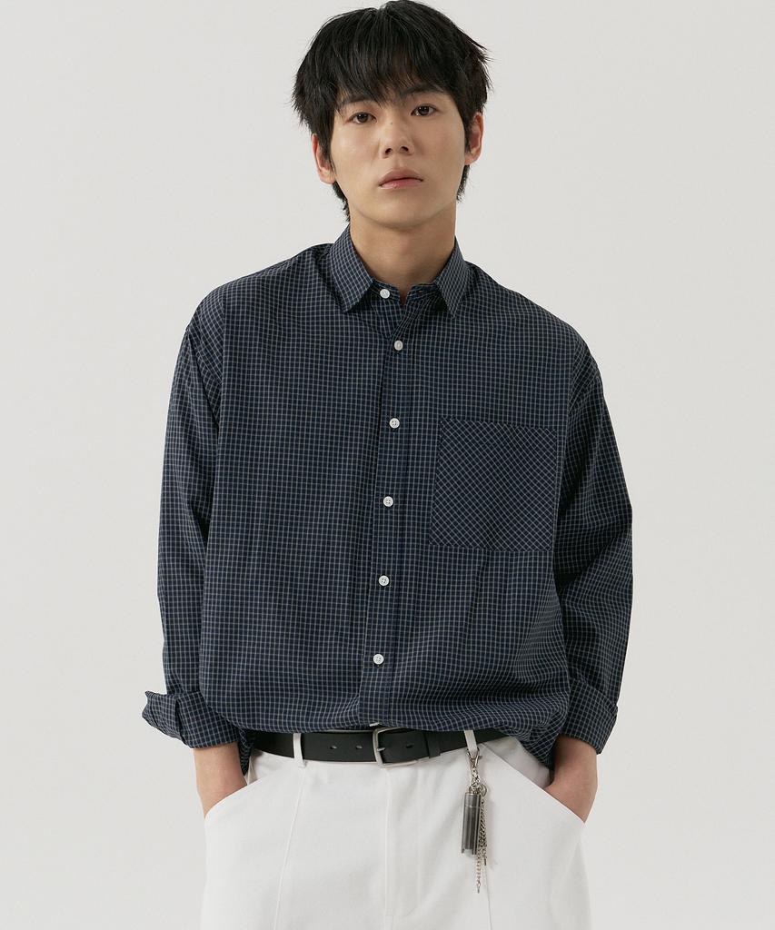 GNOK Flap Check Shirt [Navy]