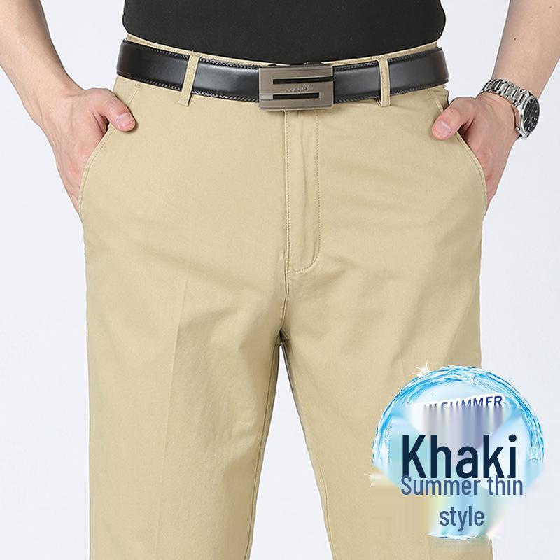 2024 Herren Leichte Baumwoll Freizeithose - Atmungsaktiv, Lockeres gerades Bein, Business Casual