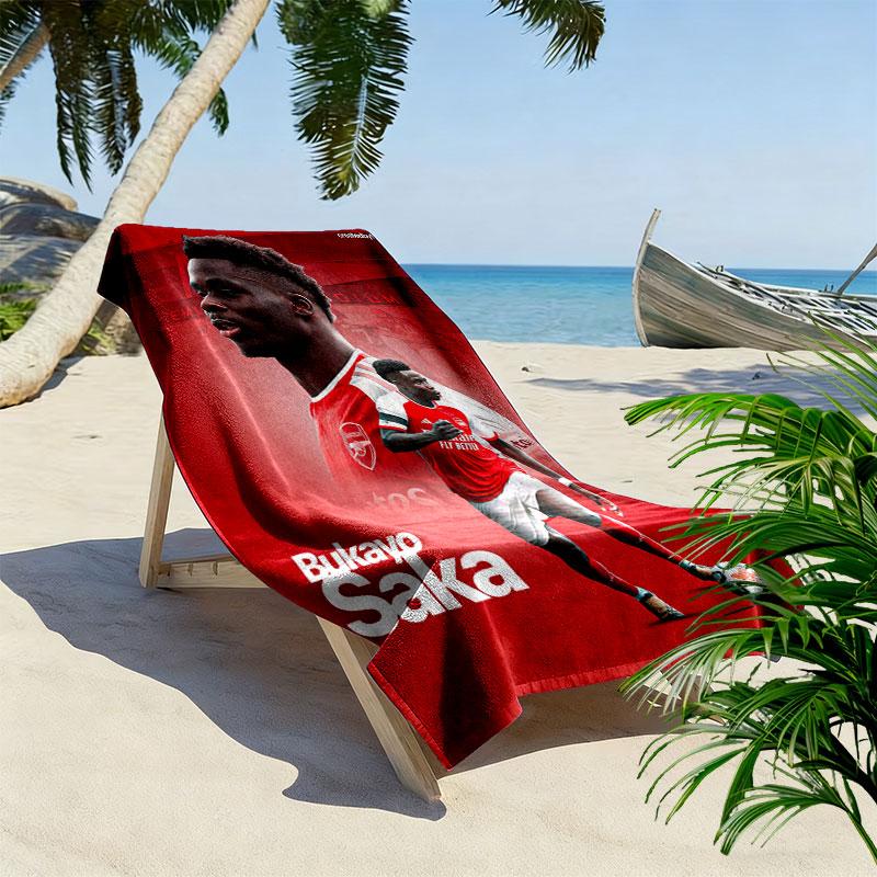 Bukayo Saka Legend Beach Towel, Large Soft Quick Dry Towel for Beach Camping Swimming
