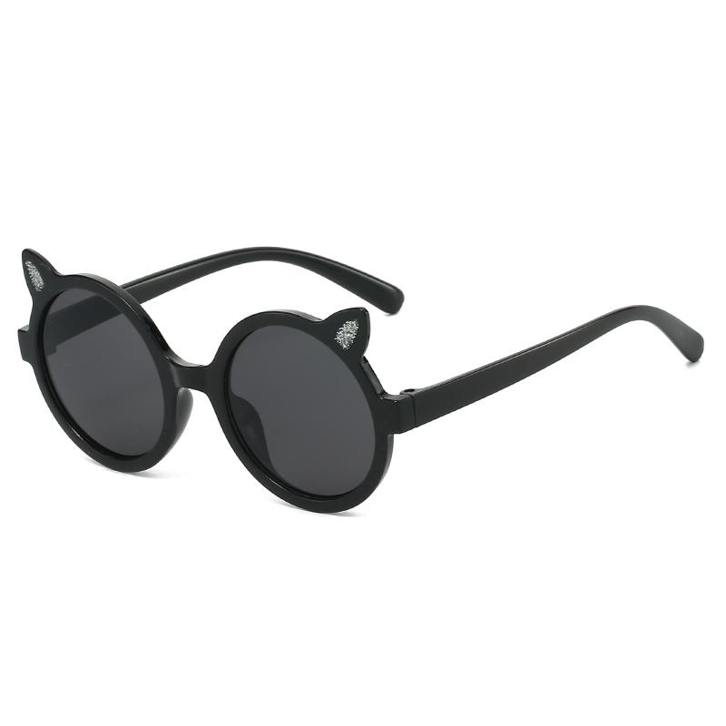 New Kids Sunglasses Cute Cat Ears Round Sun Glasses Simple Sweet Boys Girls Eyeglasses  Fashion Trend Children Sunglasses Uv400
