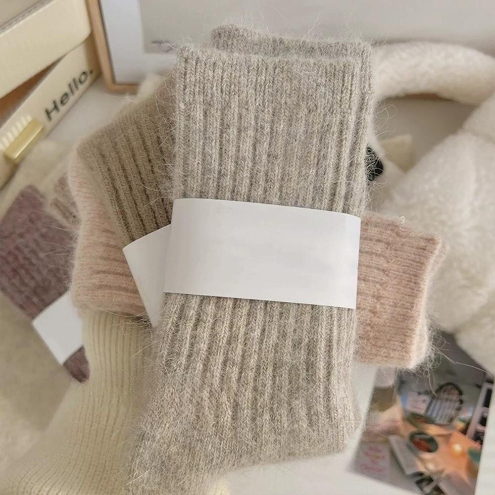 Thick Mid-tube Socks Plus Velvet Home Sleep Floor Socks New Hosiery  Autumn Winter