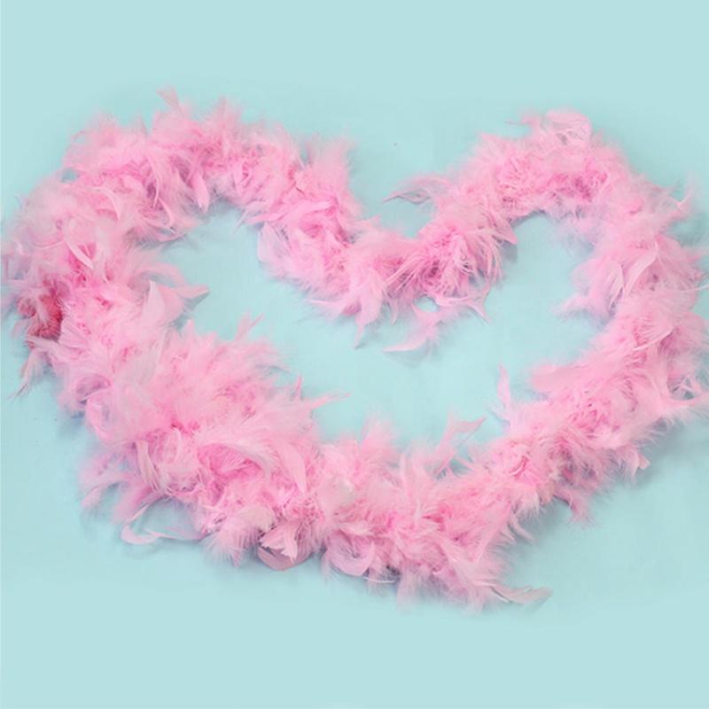 Růžové peříčkové boa Nadýchaná řemeslná dekorace 6,6 stopy dlouhé