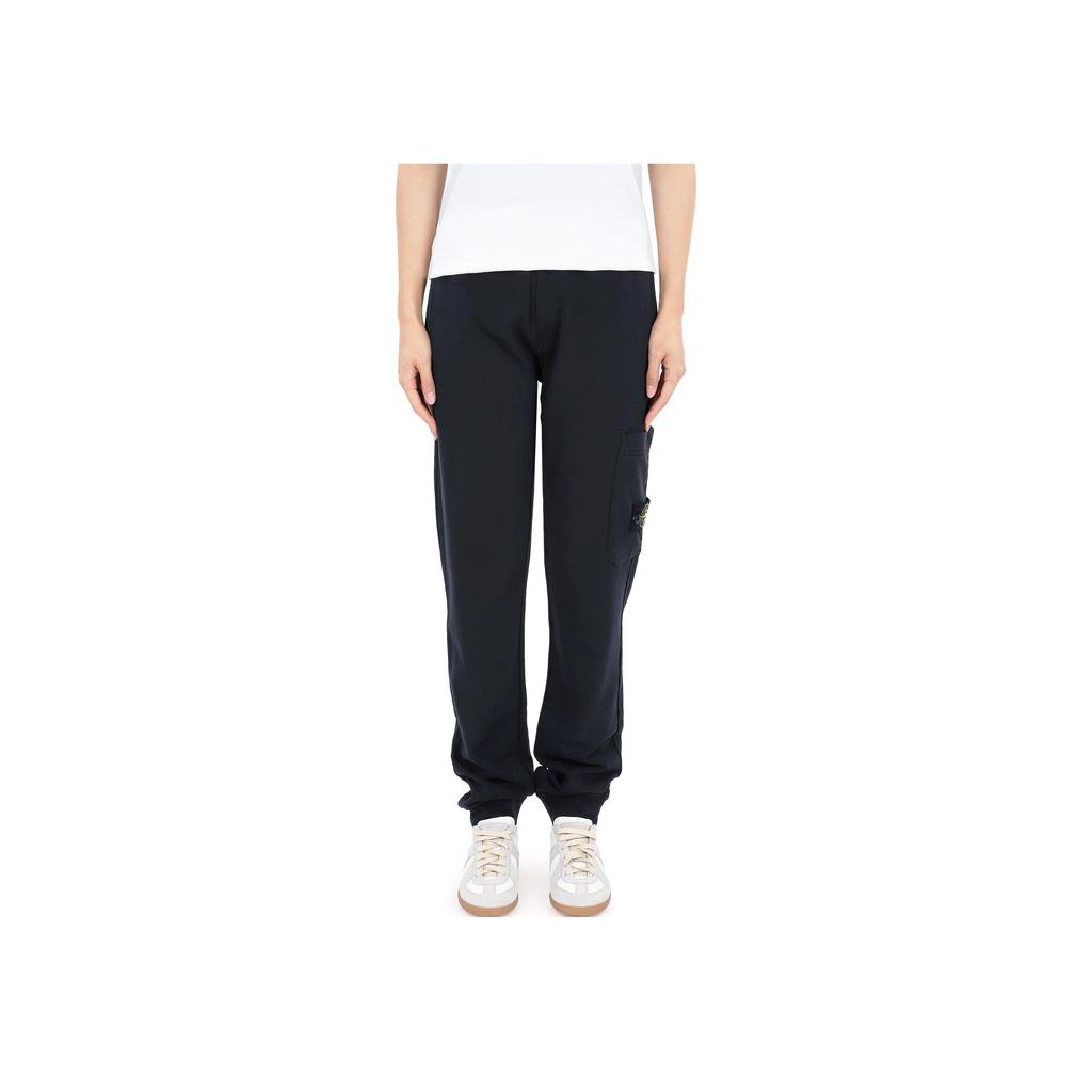 STONE ISLAND Long Pants Kids Solid Fit Low Waist Logo Navy Blue Kids Bottoms 801661540-V0020
