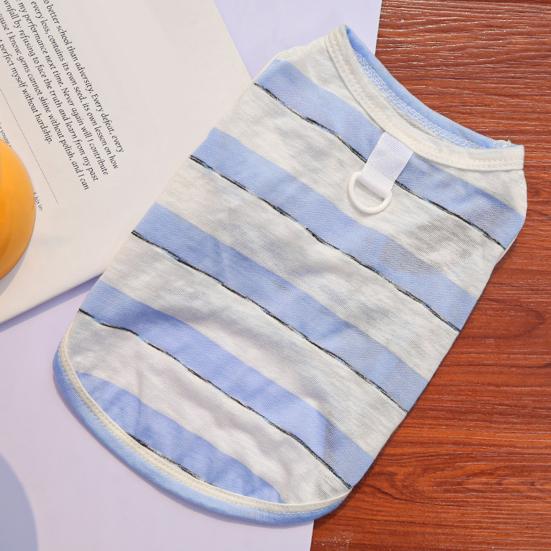 Pet Vest Striped Contrasting Color Soft Breathable Dog Harness with Traction Ring Stretchy Fit Machine Washable Small Medium Large Pet Vest