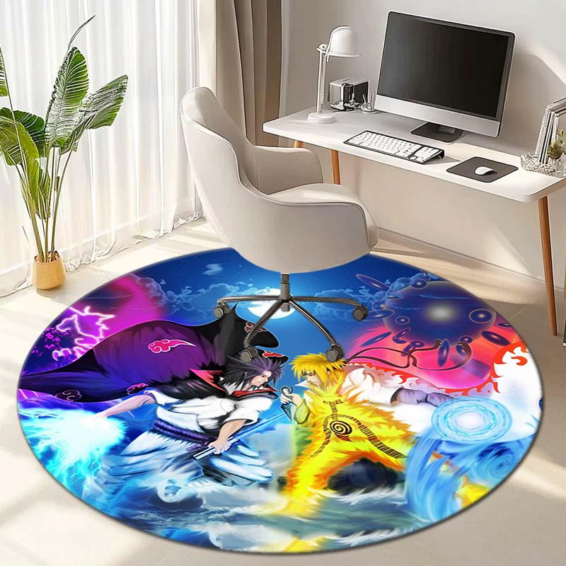 Berühmter Cartoon NARUTO Protagonist Uzumaki Naruto runder Teppich weiche Heimdekoration rutschfeste Fußmatte Outdoor Picknickmatte Teppich M6