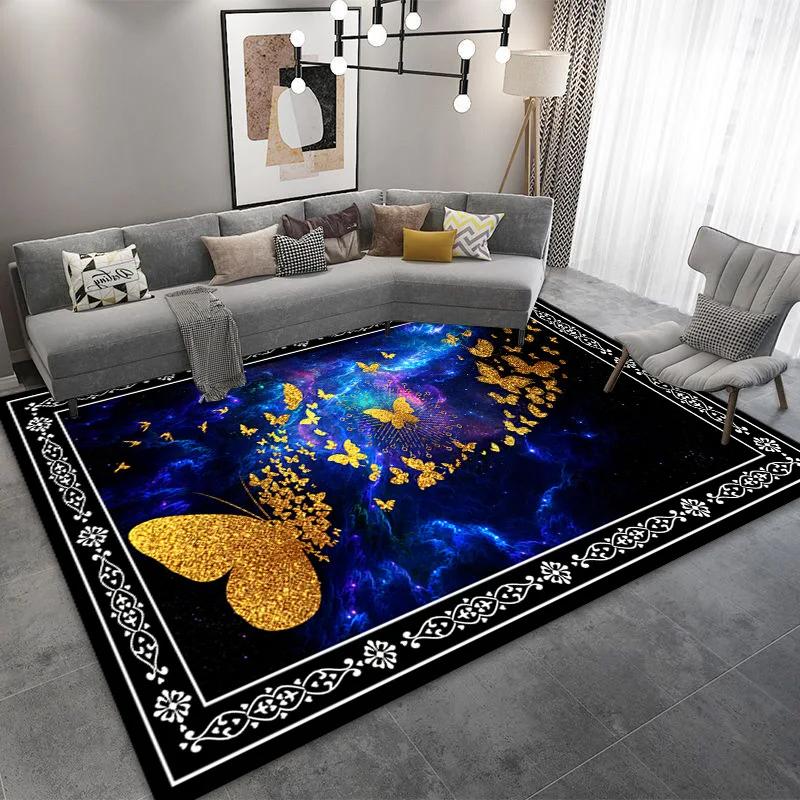 Peacock 3D Printing Carpet Living Room Coffee Table Floor Mat Bedroom Bedside Mats Corridor Anti-slip Decorative Rug Floor Mat