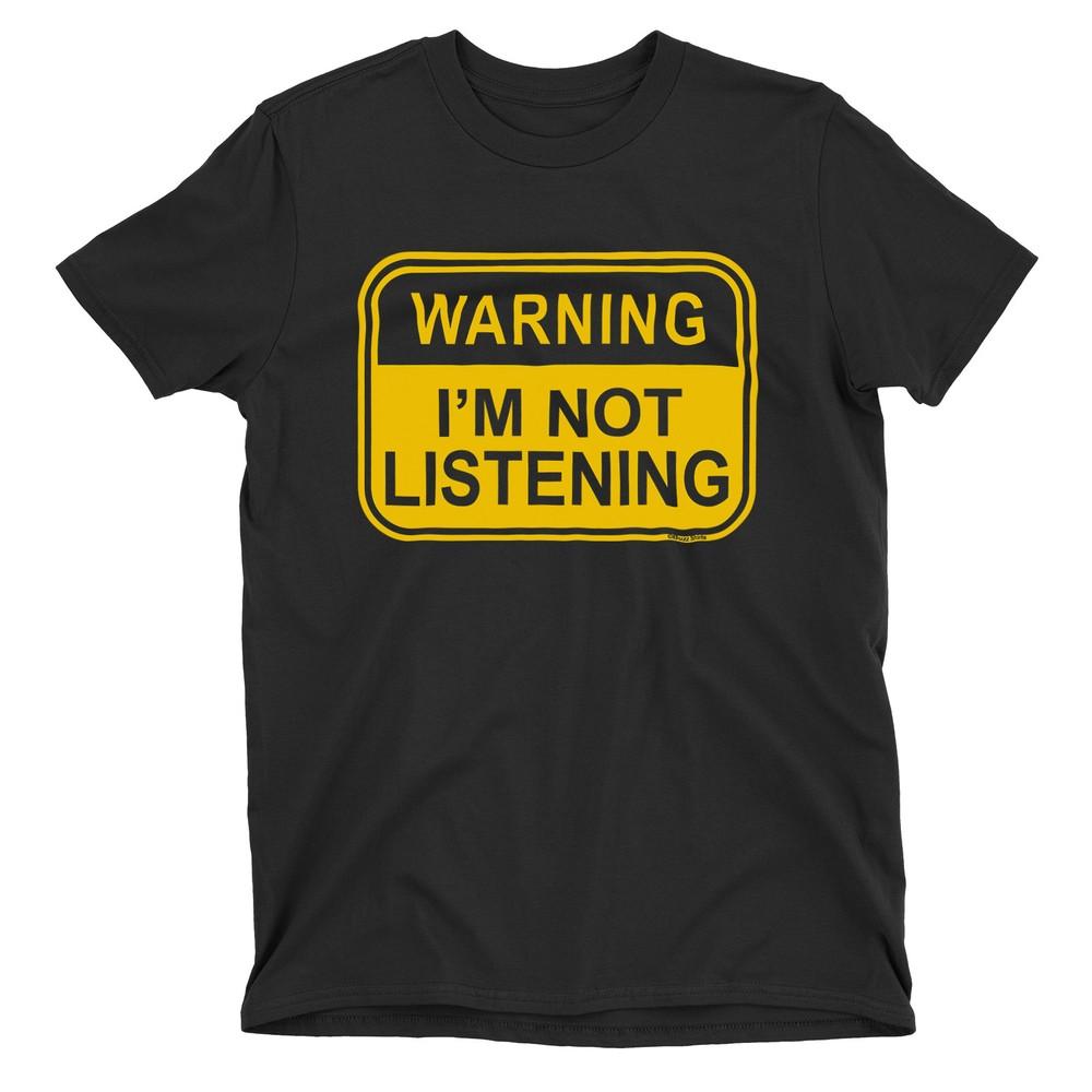 WARNING Im Not LISTENING T-Shirt Kids BoysGirls Teenage Funny Premium Quality