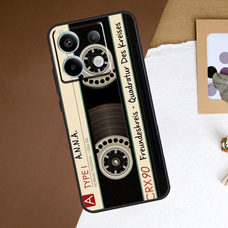 Old Cassette Tape Case For Redmi Note 13 Pro Plus 9 10 11 12 Pro 9S 10S 11S 12S Cover For Redmi 12 C 10C 13C