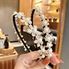 MOMI Flower Ribbon Headband for Kids, Pearl Hair Ornament for Photo Shoots, Graduations, Entrance Ceremonies, and Commemorative Photos (Set of 2)