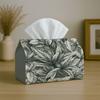 1pc Party Tissue Box, Scandinavian Botanical Modern, Multifunctional Tissue Holder, Leaf Pattern In Green And Gray, Outdoor Party Supplies, Everyday D