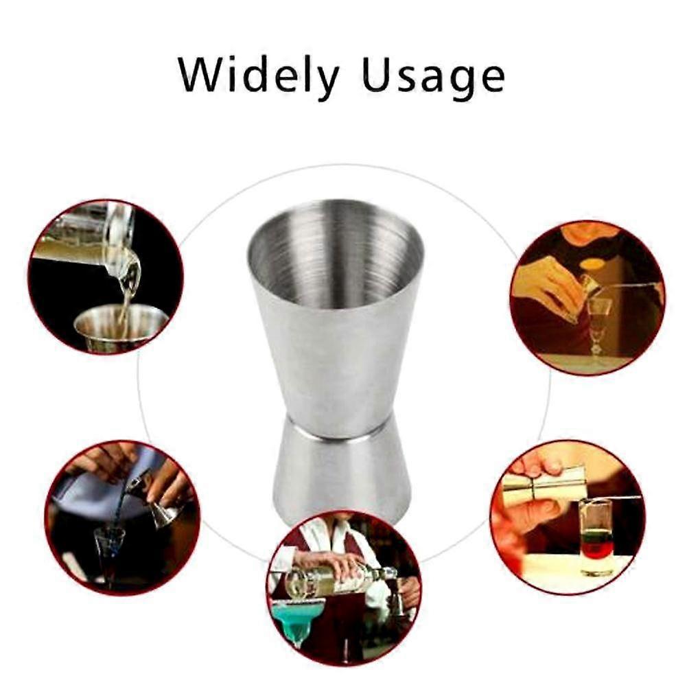Steel Double Single Shot Measure Spirit Bar Cocktail Cup Drink