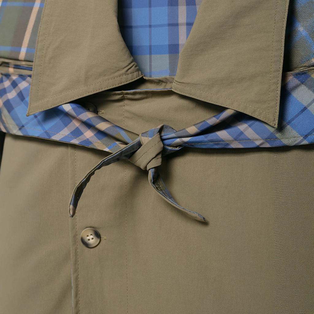 European and American Women's Clothing Popular Fashion Casual Retro British Plaid Double-sided Wear Lapel Scarf Jacket