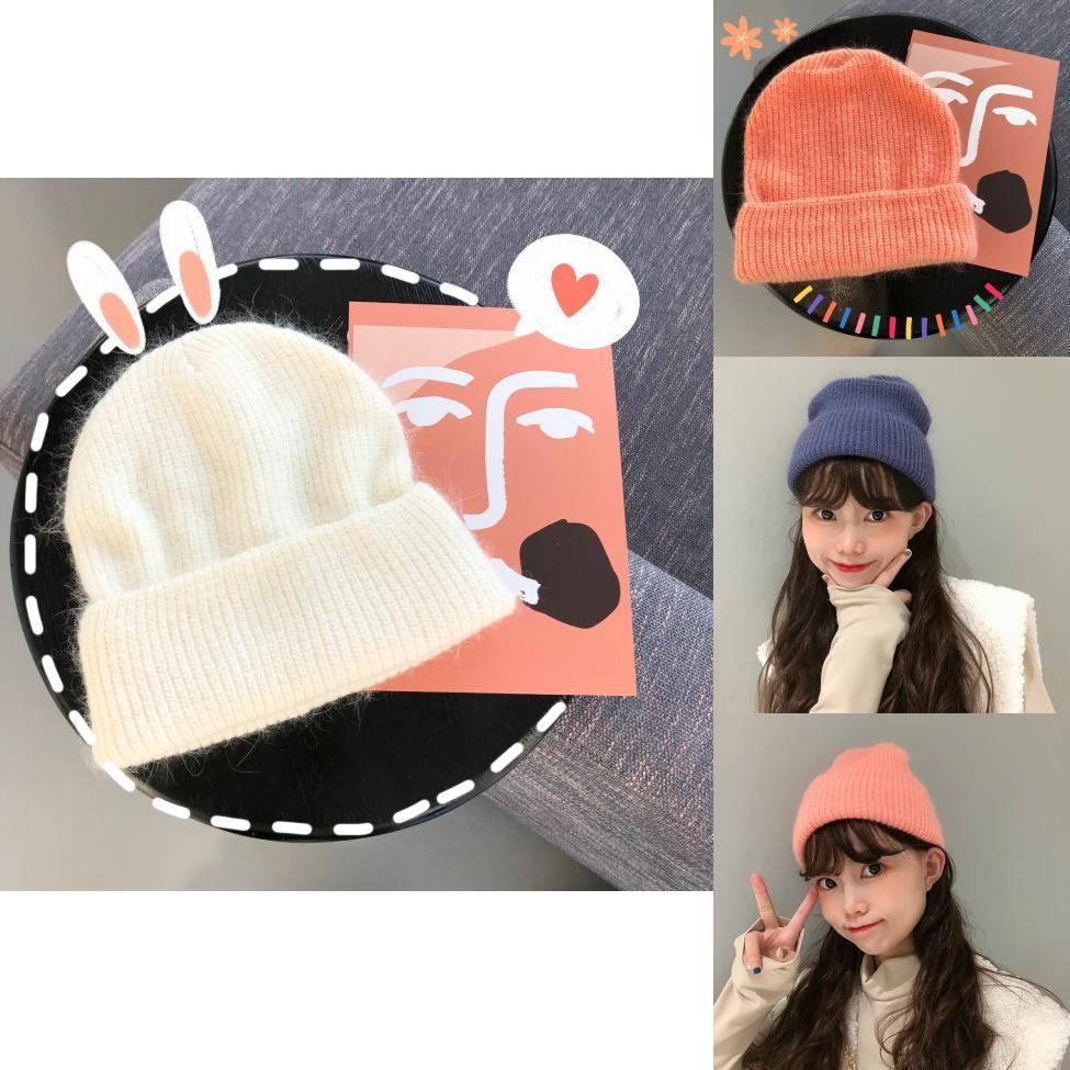 Soft And Warm Sweet Rabbit Hair Blend Beanie For Women In Fall And Winter