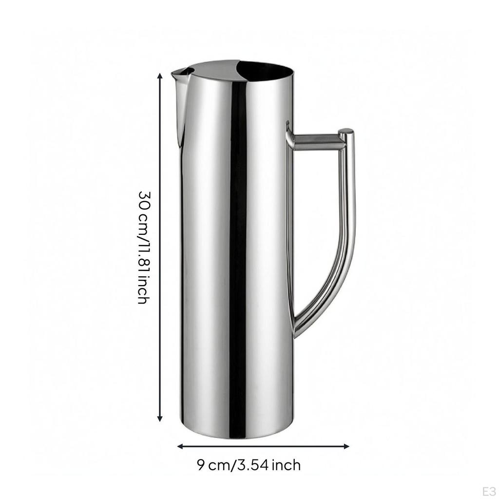 Stainless Steel Pitcher Mirror Finish Water Polished Metal Jug S Flatmouth Wine Pot
