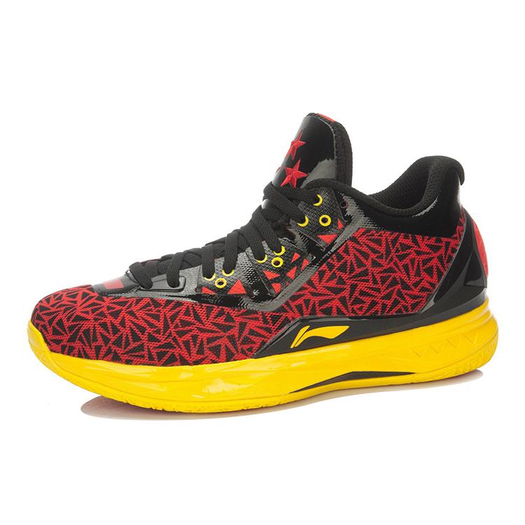 Li Ning WOW 4 Basketball Shoes Unisex Mid Top Red/Black/Yellow ABAL037-21