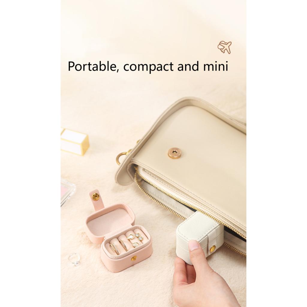 Mini Ring Box, Portable Earring Jewelry Box, Leather Earring Ring Storage Box, Jewelry Box