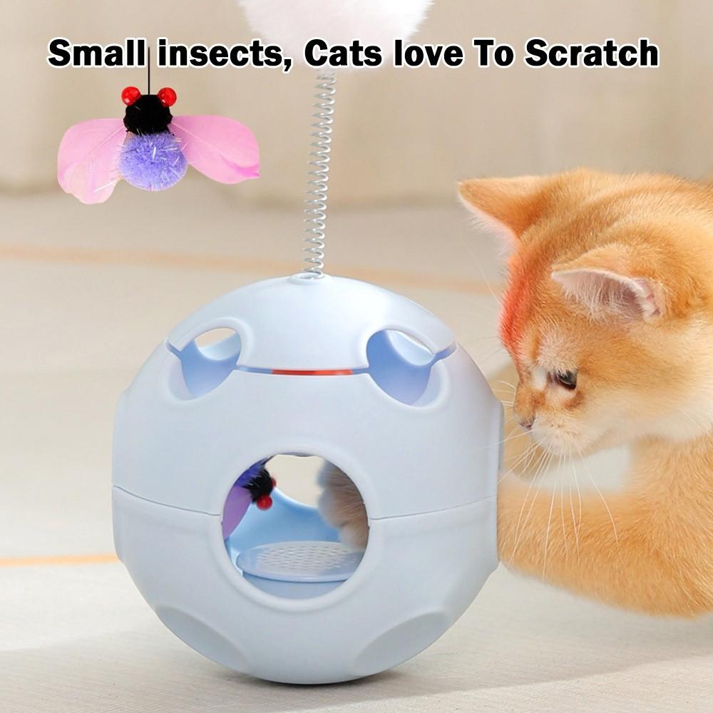 New Fluff Ball Cat Toy Tumbler Pet Supplies Entertain Cats Spring Fluff Ball Interactive Toy Multifunctional Pet Toy