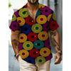 Men's African Tribal Print Short Sleeve Shirt, Geometric Ethnic Pattern