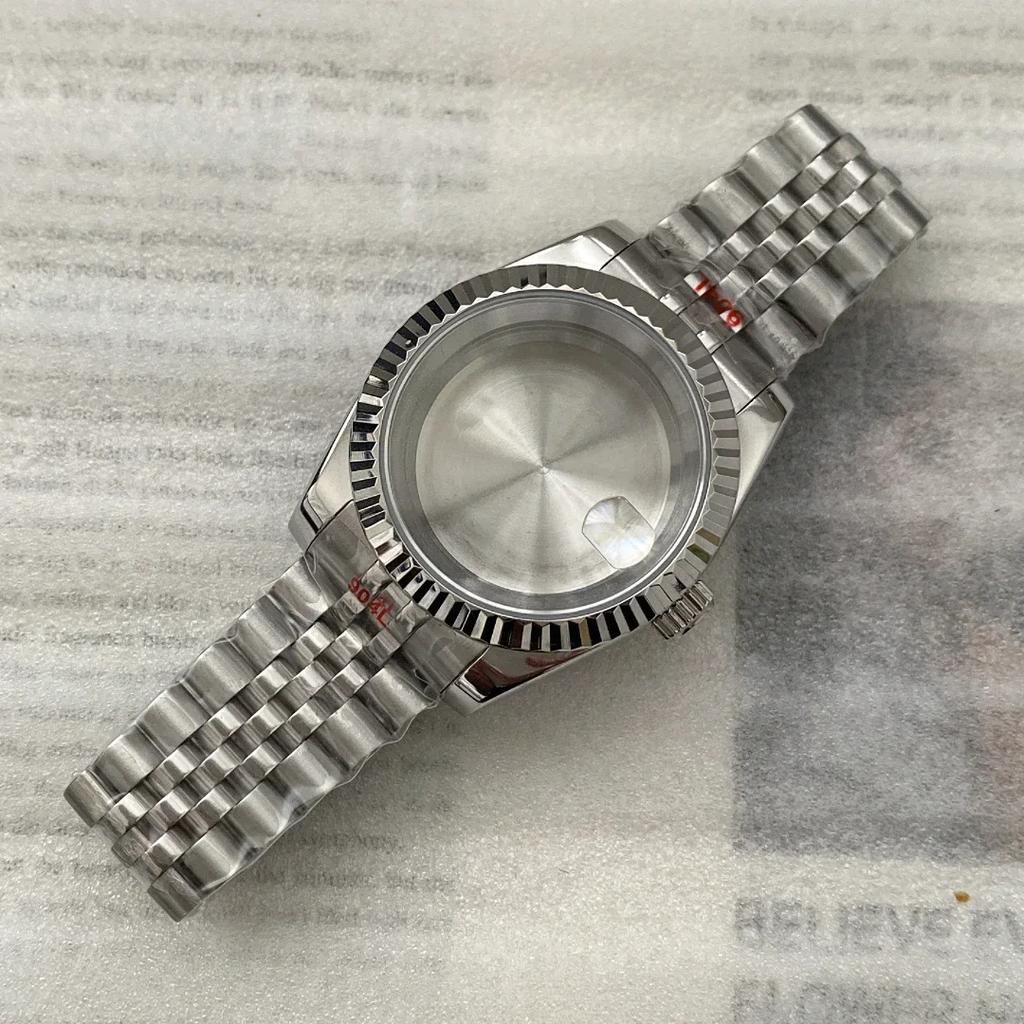 Dog Tooth Style 36mm 40mm NH34 NH35 NH36 NH38 ETA2824 Watch Case Waterproof Sapphire Crysta 904L Steel Watchband Bracelet Cover
