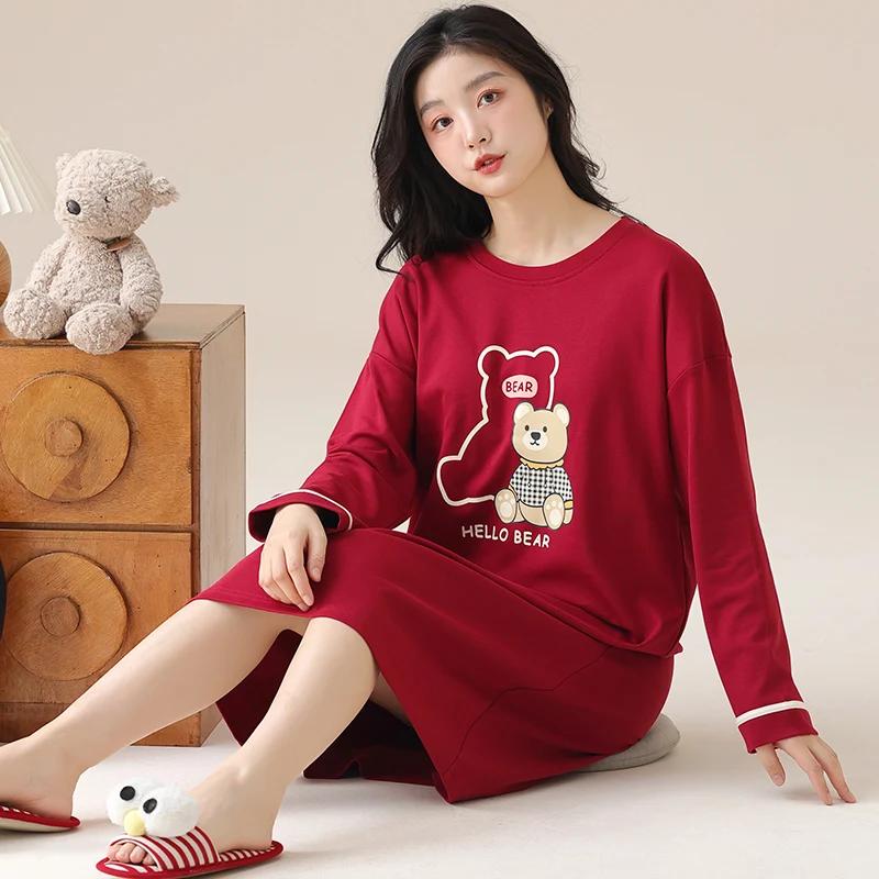 Pink Large Size Autumn and Winter Long Sleeve Cute Pajamas Kawaii Pajamas Soft Pajamas Girls Pajamas Comfortable