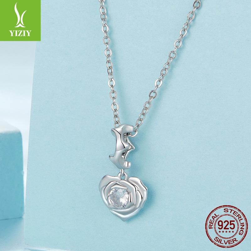 Rose Heart Pendant Diy Necklace Bracelet Accessories Valentine'S Day Gift 925 Silver Beads