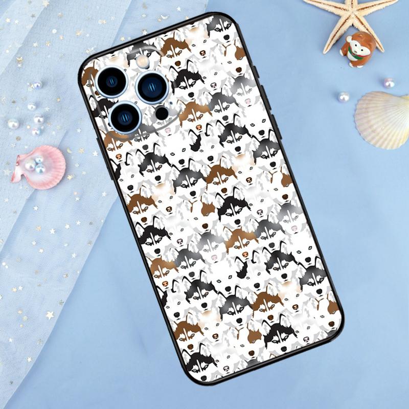 Animal Dog Husky Case For iPhone 17 Pro Max16 15 14 13 11 12 Pro Max Plus 12 13 Mini 16e 17 Air Back Cover