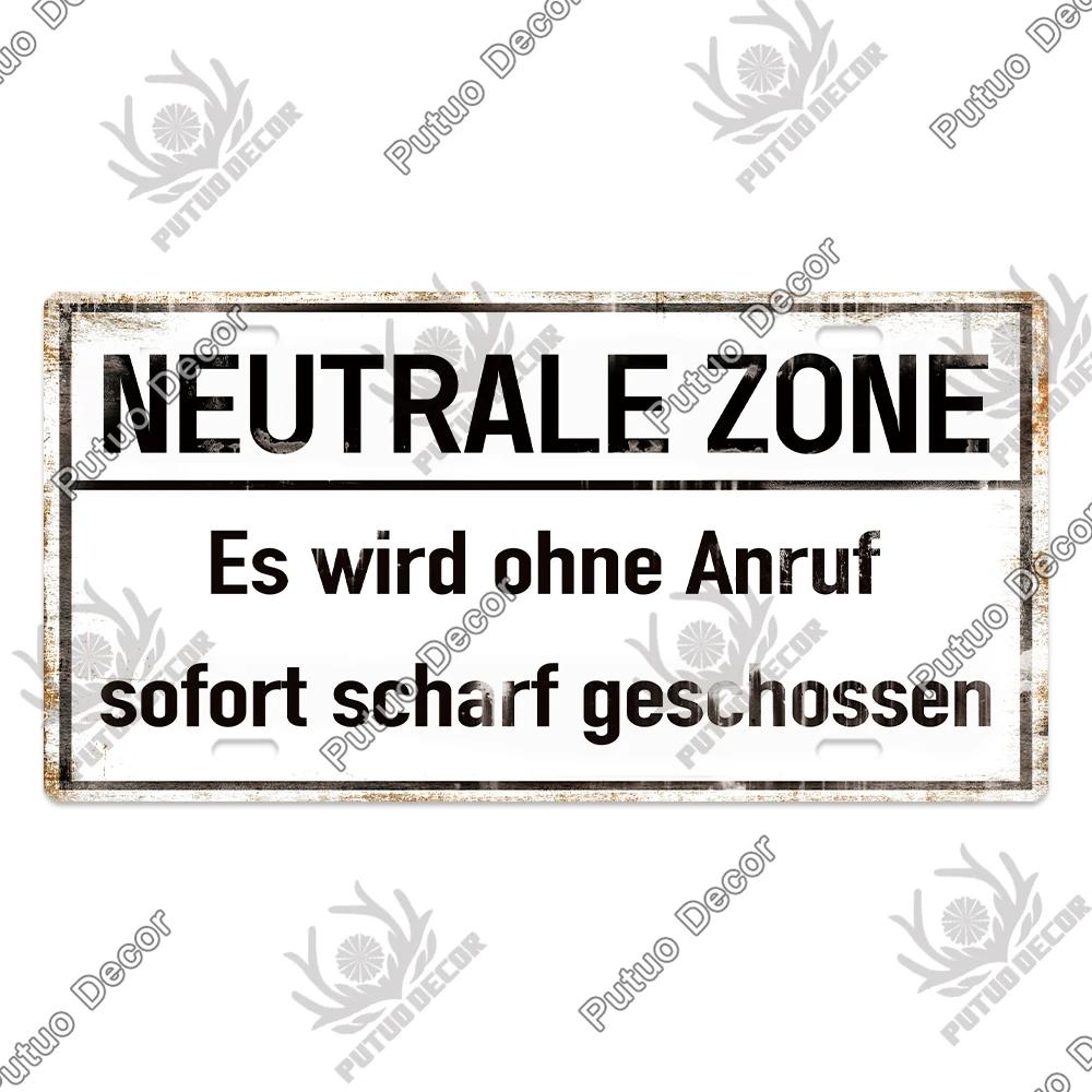 Putuo Decor Deutsche Kriegsgeschichte Vintage Metallschild mit Nummernschild-ähnlichem Design - Ideal für Garagen- und Heimwanddekoration
