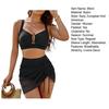 Dames Tweedeel Bikini Set U-beugel Push-up Top Trekkoord Buikcontrole Badpak Zomer Strand Zwembad Dames Badpak Zwemkleding