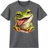 Funny Frog T Shirt Smiling Animal Graphic Tee Casual Everyday Fun Top