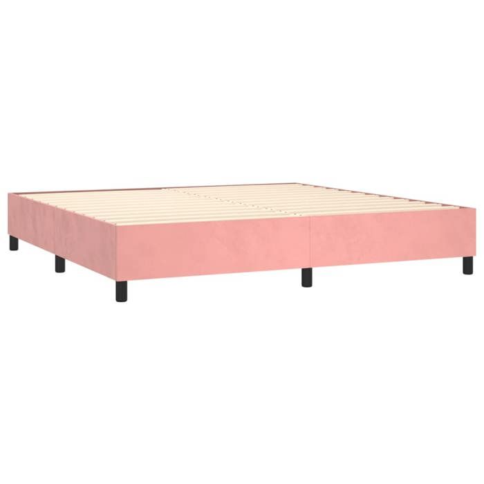 Maison Exclusive - Sommier à lattes de lit avec matelas Rose 200x200 cm Velours