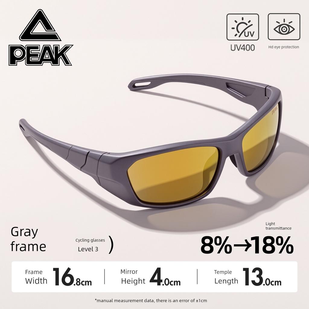 Peak Coated Sports Glasses for Outdoor Cycling, Mountaineering, Hiking, Anti-Uv, Windproof, Sandproof, and Anti-Glare Goggles