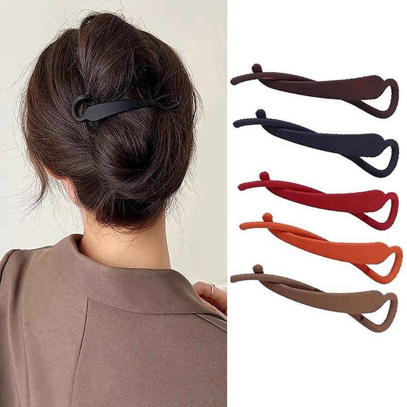 Women Girls Banana Clip Frosted Matte Hair Clip Resin Acrylic Hairpin Ponytail Hair Clip Fashion Retro Hair Accessories