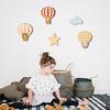 5Pcs/Set Hot Air Balloon Wall Decoration Farmhouse Rustic Wooden Star Cloud Wall Art Home Office Living Room Wall Hanging Ornament