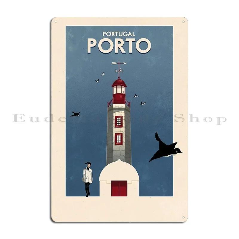 Travel Posters Porto Portugal Metal Plaque Poster Design Cinema Sign Character Vintage Tin Sign Poster 20x30cm(7.8x11.8inch)
