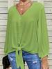 2024 V-Neck Tie-up Women's Fashion Shirt