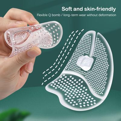 1Pair Flip Flops Sandals Cushions Pad Toe Protectors Anti-Slip Transparent Forefoot Inserts Shoe Pads Insoles