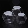 Portable Transparent Hexagonal Candy Cookie Jar Plastic Packaging Jars Sealed With Lid Food Storage Container Kitchen Supplies