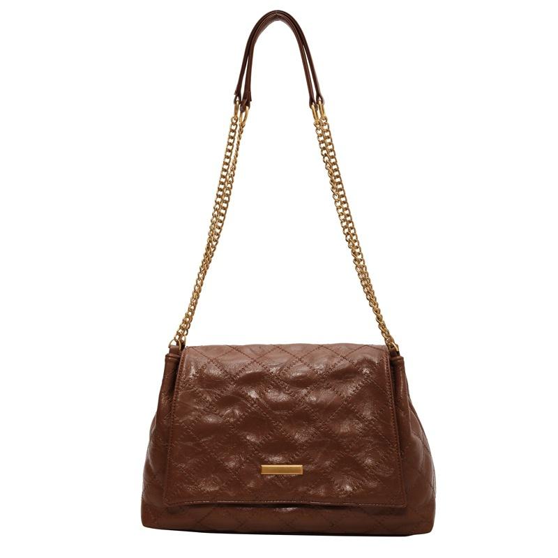 Rhombus Chain Bag Women's Large-capacity New Autumn and Winter Versatile High-end Women's Shoulder Messenger Bag