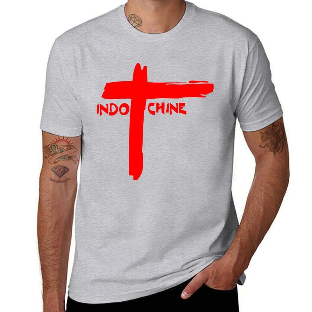 Indochine Classic T-Shirt for a Boy Blanks Vintage Clothes Anime Slim Fit T Shirts for Men