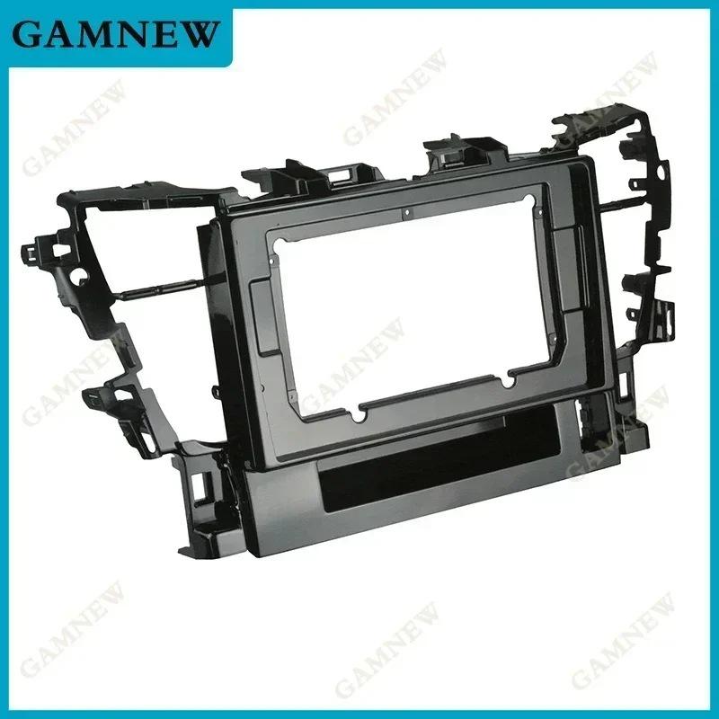Gloss Black Center Console Navigation Panel for 2015 Toyota Alphard with Android Large Screen and Versatile Frame Modification.