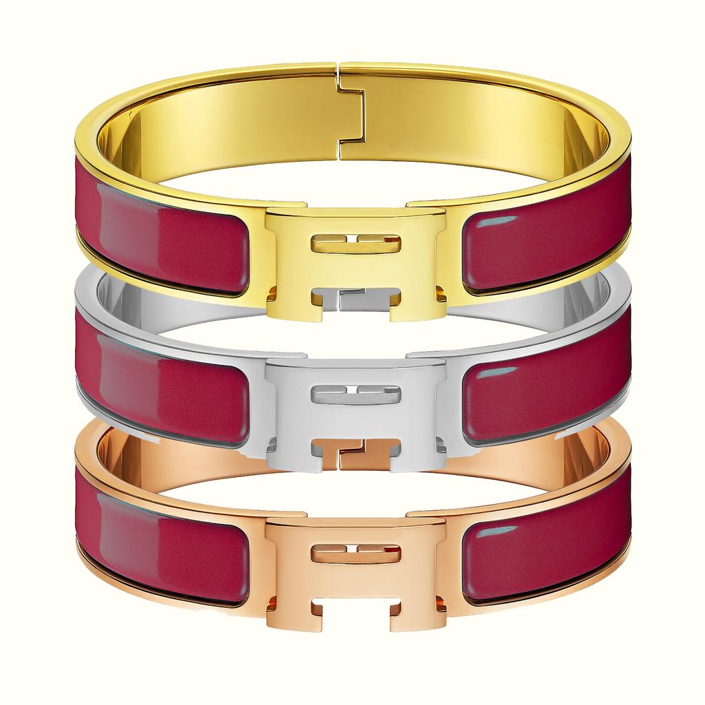 Klassisches H-Buchstaben-Armband mit mehrfarbigem Emaille-Armband 925er Silber