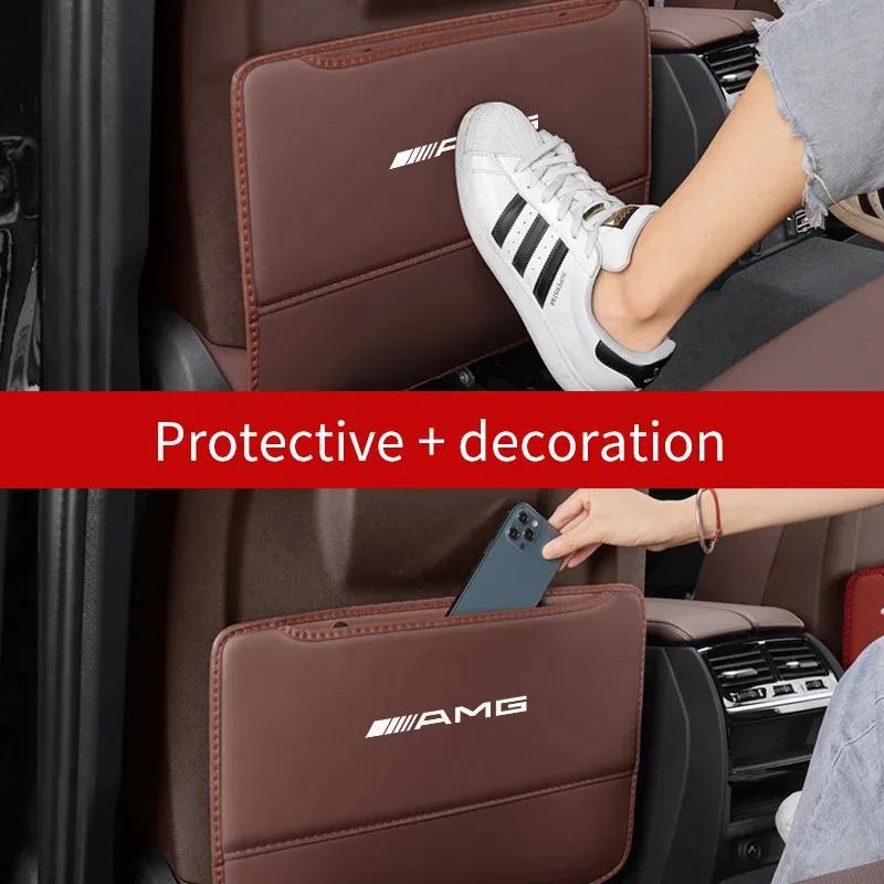 Autosticker Autostoel Rugleuning Bescherming Anti-Schopkussen Stoel Opbergtas Voor Mercedes-Benz AMG A C E V Klasse Sprinter GLC ML SLK SL V